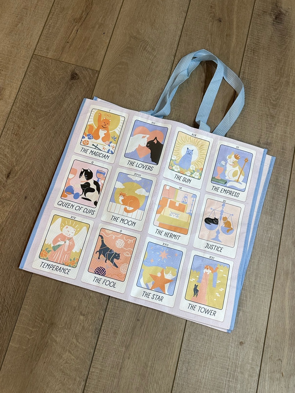 Homegoods TJMaxx Marshalls Viral Cat Tarot Card Print Reusable Tote Bag NWOT - Picture 2 of 2